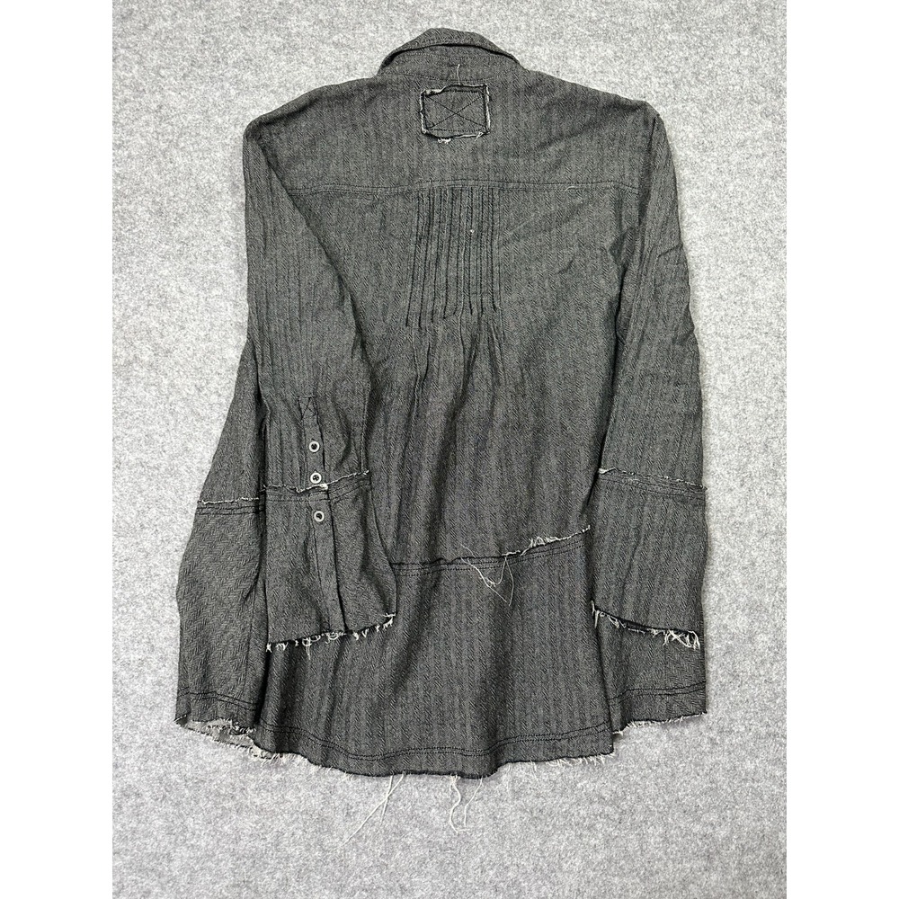 Free People We The Free Tunic Top Womens Small Black Herringbone Edge Detailing - Picture 2 of 8